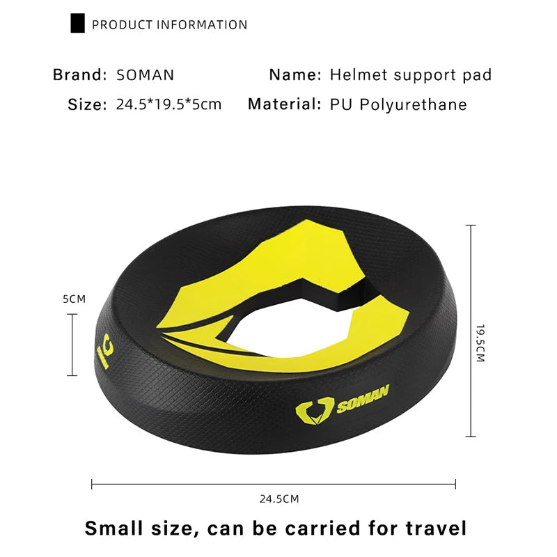 SOMAN Portable Motorcycle Helmet Stand - Donut Ring Support Pad - Scratch-Resistant Anti-Skid Protection