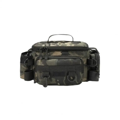 Portable Fishing Tackle Shoulder Bag - Multi-Purpose Storage with Rod Holder for Outdoor Sports & Fly Fishing