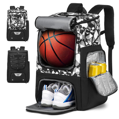 Sports Backpack with Shoe Compartment - Football, Basketball & Soccer Training Bag for Men