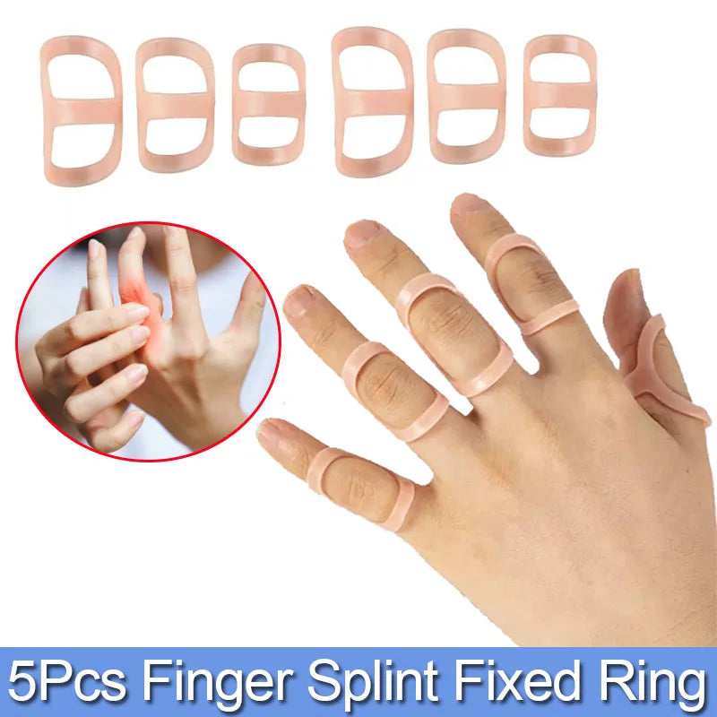 Finger Splint Support Set - 5 Piece Adjustable Brace for Fractures and Arthritis