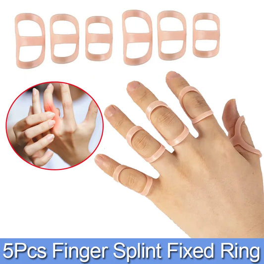 Finger Splint Support Set - 5 Piece Adjustable Brace for Fractures and Arthritis