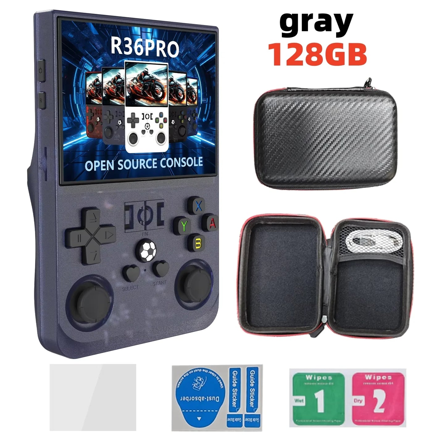 Retro Handheld Game Console R36S - 3.5" IPS Screen - 128GB Storage - Linux System - Portable Pocket Player (R36 Ultra/PRO)