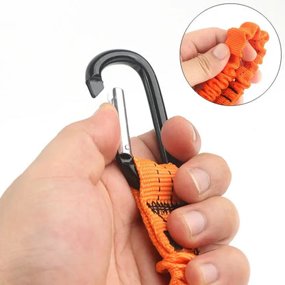 Heavy-Duty Safety Harness for Aerial Work - Elastic Buffer Sling Belt with Anti-Fall Carabiner Hook and Rope Protection System
