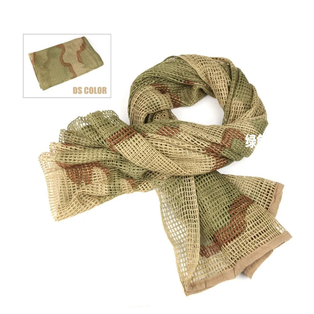 75" x 35" Tactical Camouflage Mesh Scarf - Polyester-Cotton Camo Net for Hunting, Shooting & Outdoor Sports