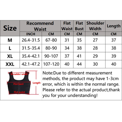 Men's Compression Vest - Nylon-Spandex Slimming Undershirt Tank Top for Chest & Torso Support