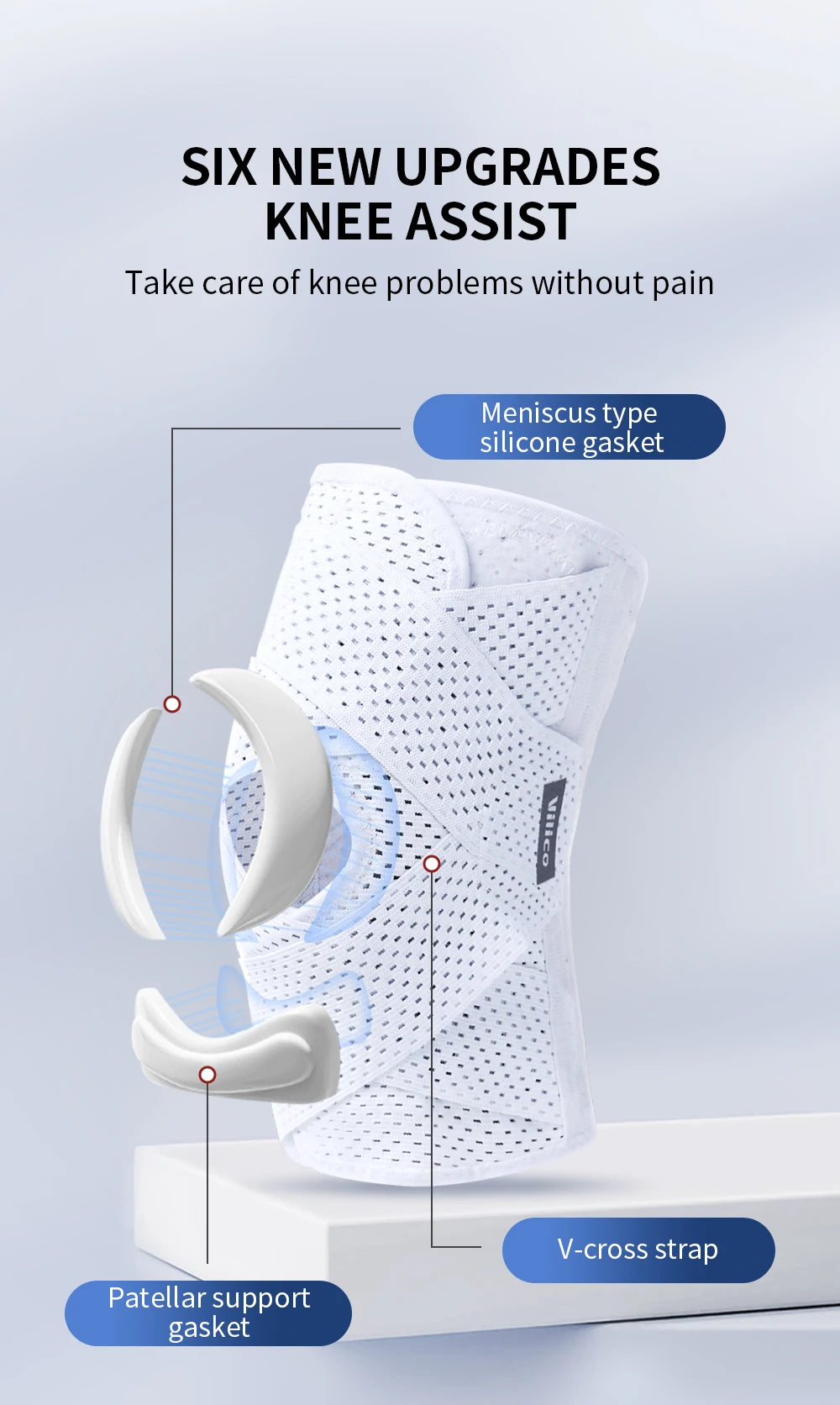 Pressurized Elastic Knee Support - Nylon Compression Knee Brace for Arthritis, Joint Protection & Sports (Men & Women)