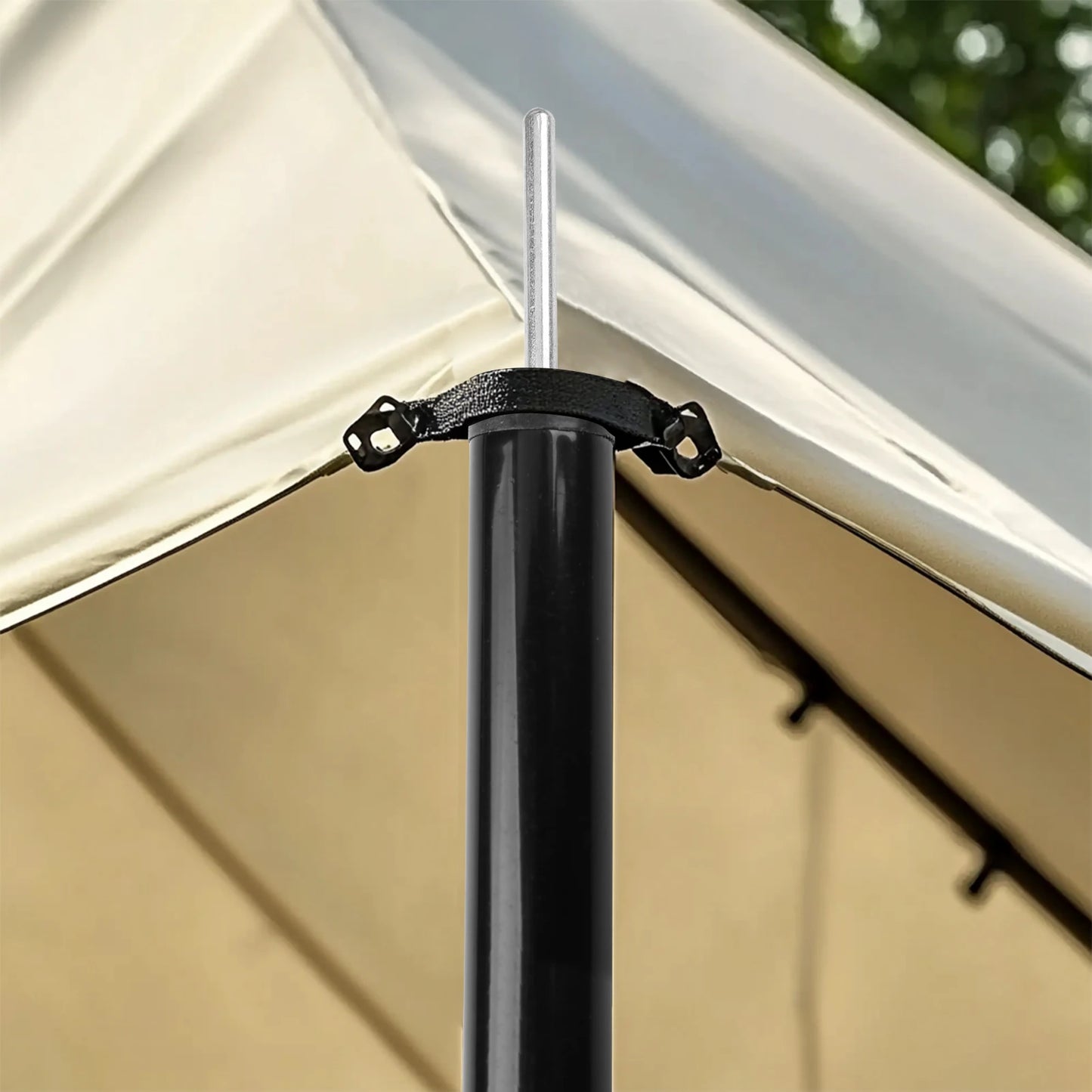 Adjustable Telescopic Tent Poles - Set of 2 Universal Aluminum Camping Awning Poles for Tarp, Sun Sail & Shelter Accessories