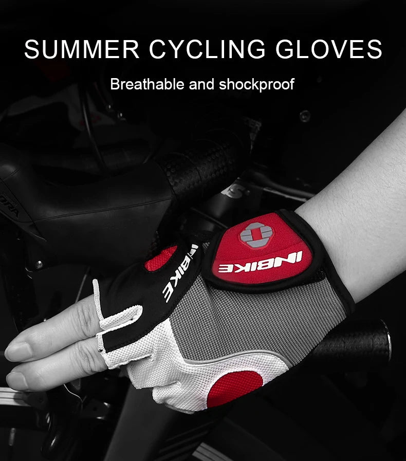 Half-Finger Gel Cycling Gloves - Shockproof Padded Sport Gloves for Men & Women