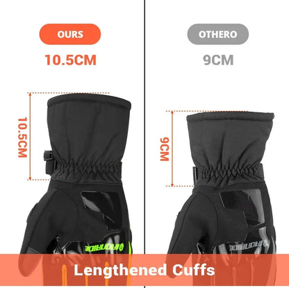Waterproof Winter Motorcycle Gloves - Full Finger Protection with Touch Screen - Model WN-01