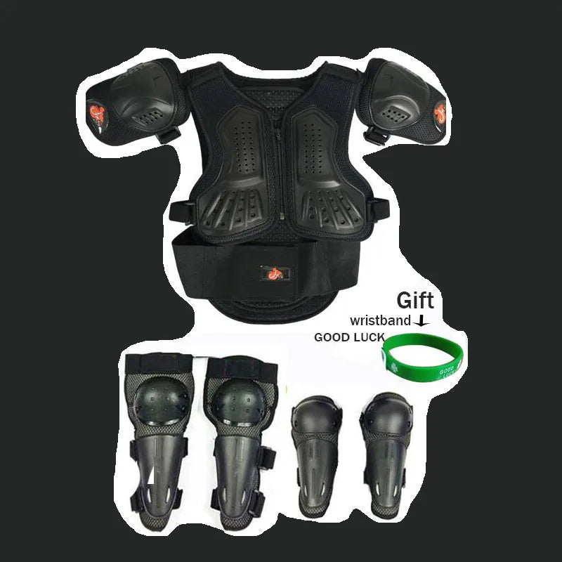 Youth Body Protection Armor Vest for Kids 1-1.7M - Motocross, Skiing & Skating Protective Gear
