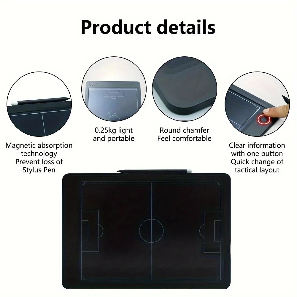 Electronic Soccer Coaching Board - LCD Playmaker Strategy Tactic Board with Flexible Screen and Stylus