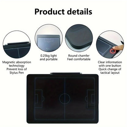 Electronic Soccer Coaching Board - LCD Playmaker Strategy Tactic Board with Flexible Screen and Stylus