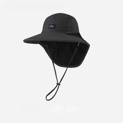 Unisex Wide Brim Sun Hat - Waterproof Quick-Dry Mesh Bucket Hat with Neck Flap for Outdoor Summer Protection