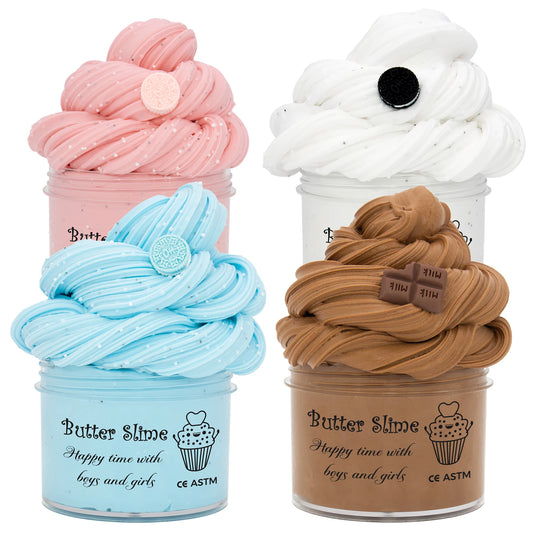 70ml Chocolate Cookies Butter Slime DIY Kit - Soft Fluffy Putty for Birthday Gifts & Party Favors