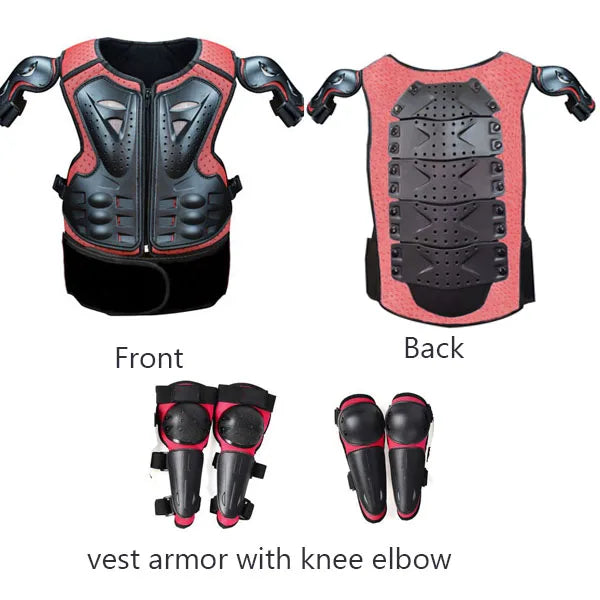 Youth Body Protection Armor Vest for Kids 1-1.7M - Motocross, Skiing & Skating Protective Gear