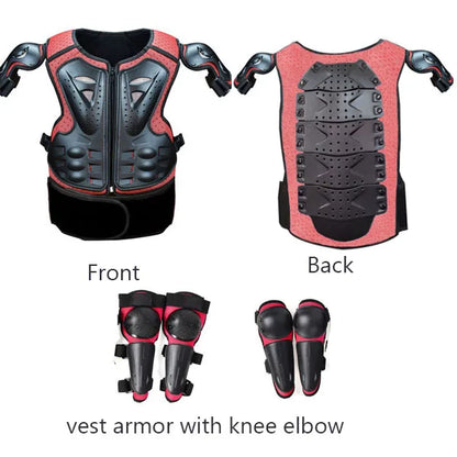 Youth Body Protection Armor Vest for Kids 1-1.7M - Motocross, Skiing & Skating Protective Gear