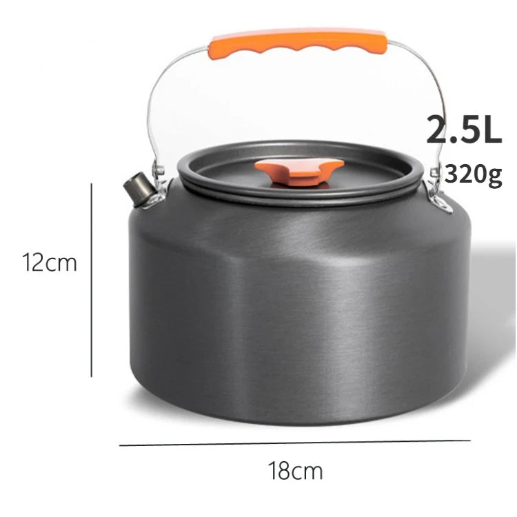 Portable Aluminum Alloy Camping Kettle - Multi-Size (0.8L/1.1L/1.2L/1.6L/2L/2.5L) for Outdoor Coffee & Tea - Perfect for Hiking, Fishing, Picnic & Cooking