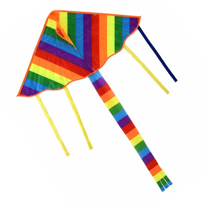 Rainbow Kite with Long Tail - Easy Flying Design with 30m Line for Kids and Outdoor Fun