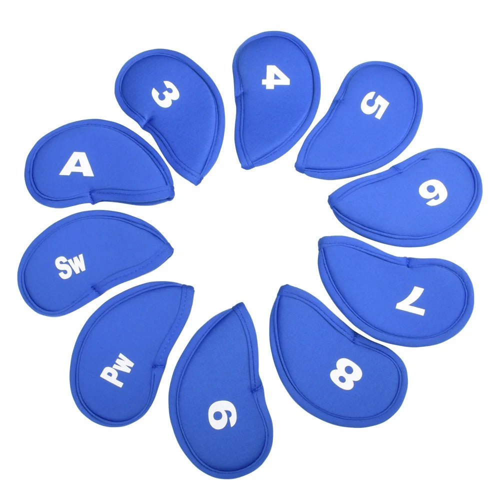 Golf Shaft Protectors 10-Piece Set - Numeric Alphabet Print, Dustproof & Waterproof Golf Accessories
