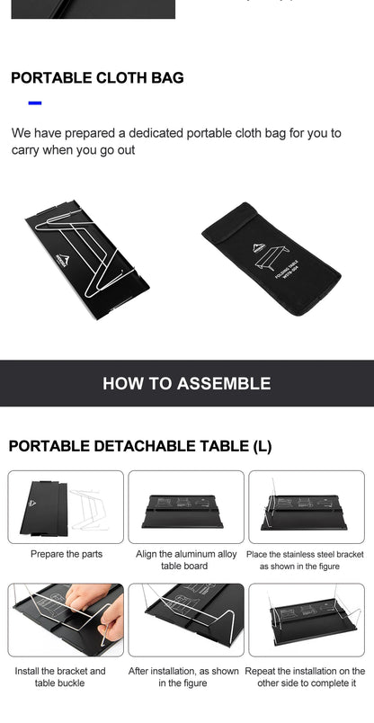 Ultra-Light Foldable Camping Table - Portable Outdoor Desk for Climbing, Fishing & Picnic Adventures