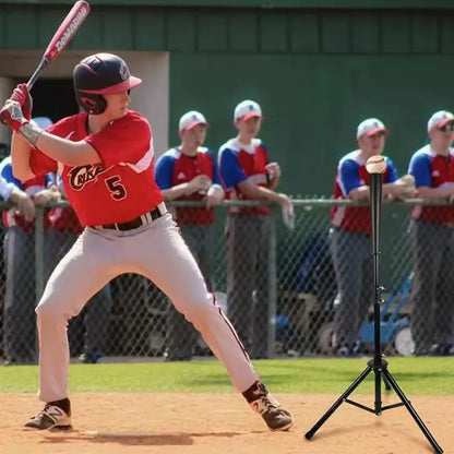 Adjustable Baseball Batting Tee - Portable Tripod Stand for Hitting Training Practice - Foldable Design for Adults, Kids & Beginners