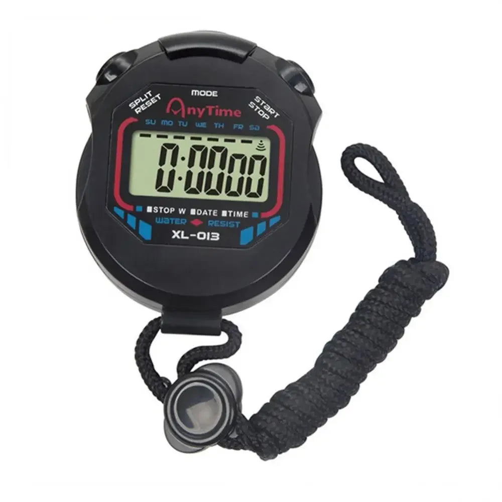 Professional Waterproof Digital LCD Sports Stopwatch Timer with Lanyard