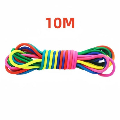 Adjustable Elastic Jump Rope - 5-10M Super Stretch Rubber Training Strap for Indoor/Outdoor Group Exercise & Endurance Workouts