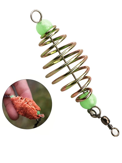 5-Pack Fishing Bait Spring Feeder Cage - Stainless Steel Trap Basket Holder for Carp Fishing Tackle