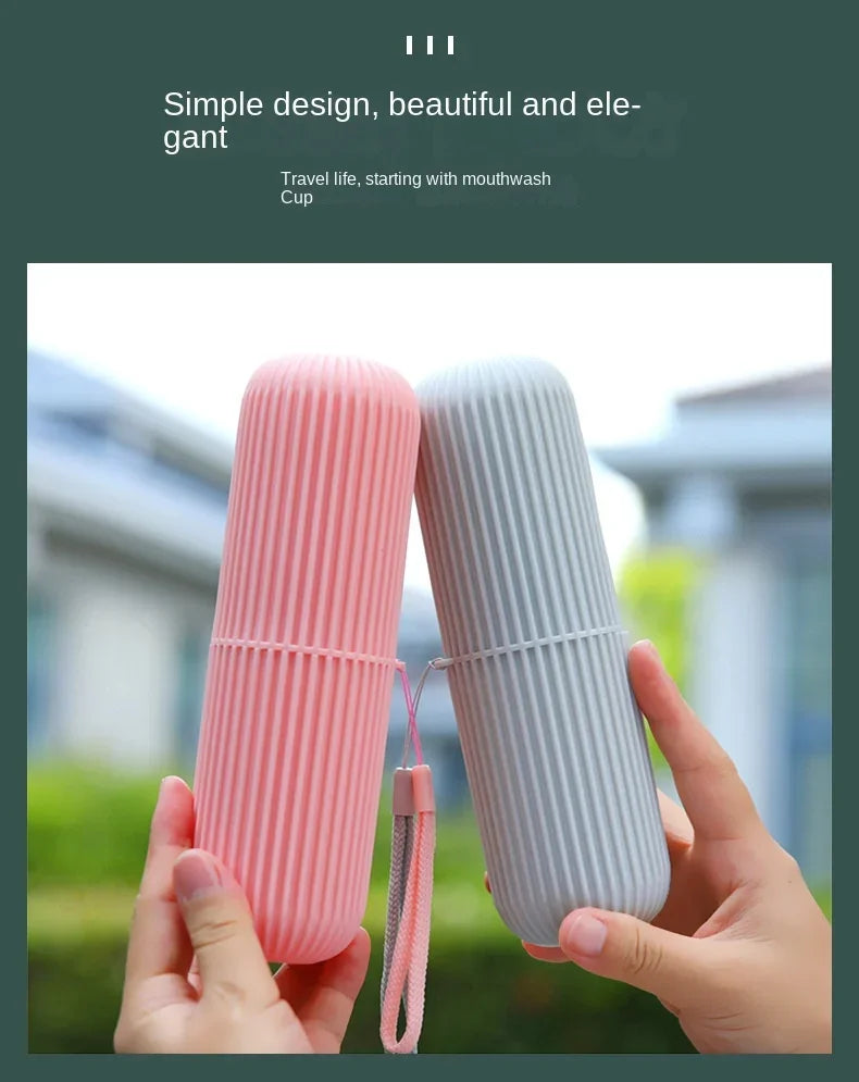 Portable Travel Toothbrush Storage Cup - Compact Bathroom Organizer Case