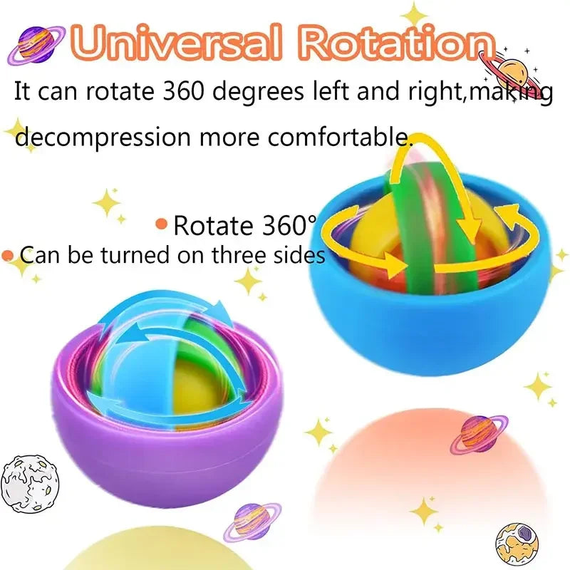 3D Gyroscope Fidget Spinner Ball - Sensory Stress Relief Toy for Kids, Teens & Adults with ADHD & Autism