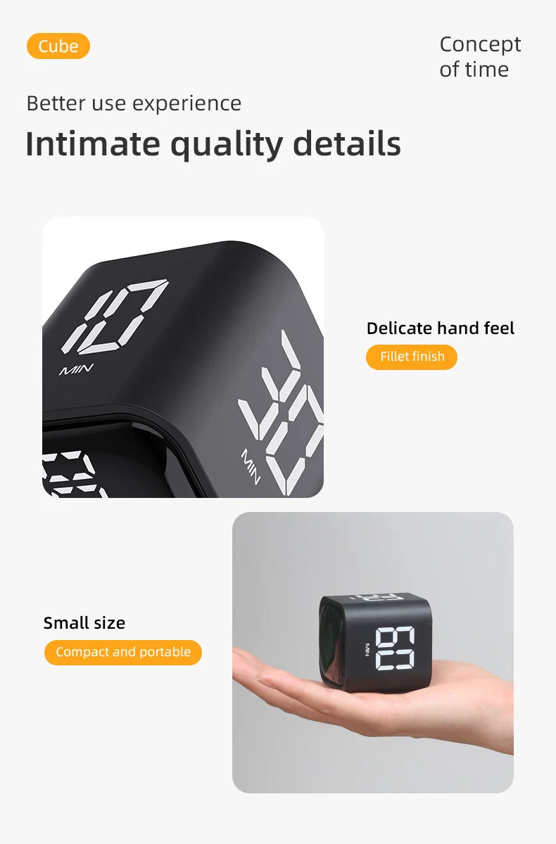 Digital Flip Timer with Vibration and Sound Alerts - 5-60 Minute Countdown