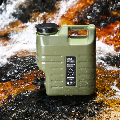 Portable Water Container 12L (3.2 Gallon) - BPA-Free Food-Grade PE Bucket for Camping, Hiking & Emergency Storage