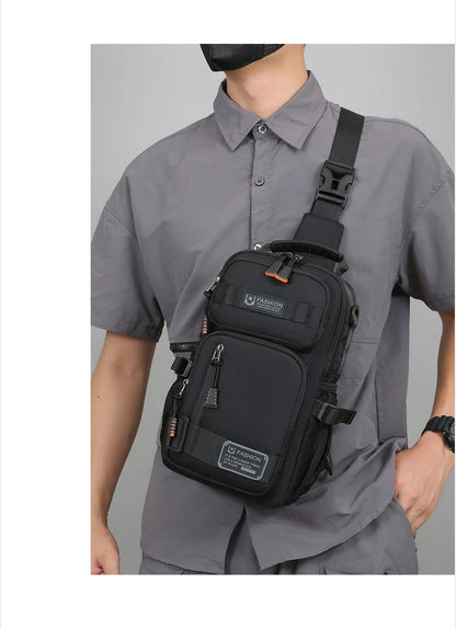 Men's Oxford Chest Pack - Unisex Crossbody Waist Bag with Zipper Pockets