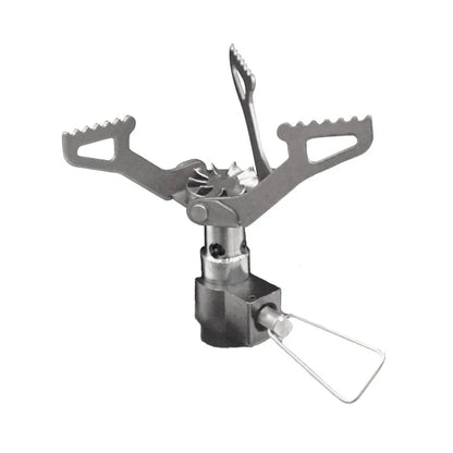 Ultra-Lightweight Titanium Mini Camping Gas Burner - 25g Portable Pocket Stove - Outdoor Hiking Folding Cooking Furnace