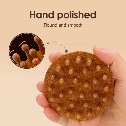 Natural Sandalwood Massage Comb - 28-Tooth Multi-Functional Scalp & Body Massager for Recovery & Relaxation