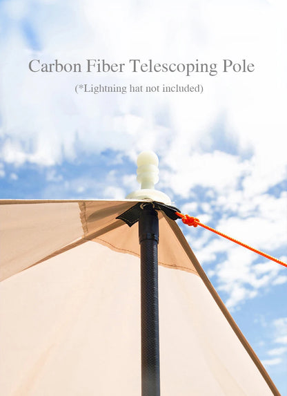 Ultralight Carbon Fiber Telescopic Tarp Pole - Adjustable Camping Tent Pole (2.4m-3m Lightweight)