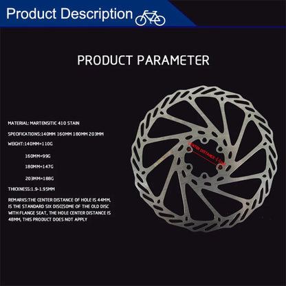 Premium MTB Hydraulic Disc Brake Rotor Set - 160mm/180mm/203mm