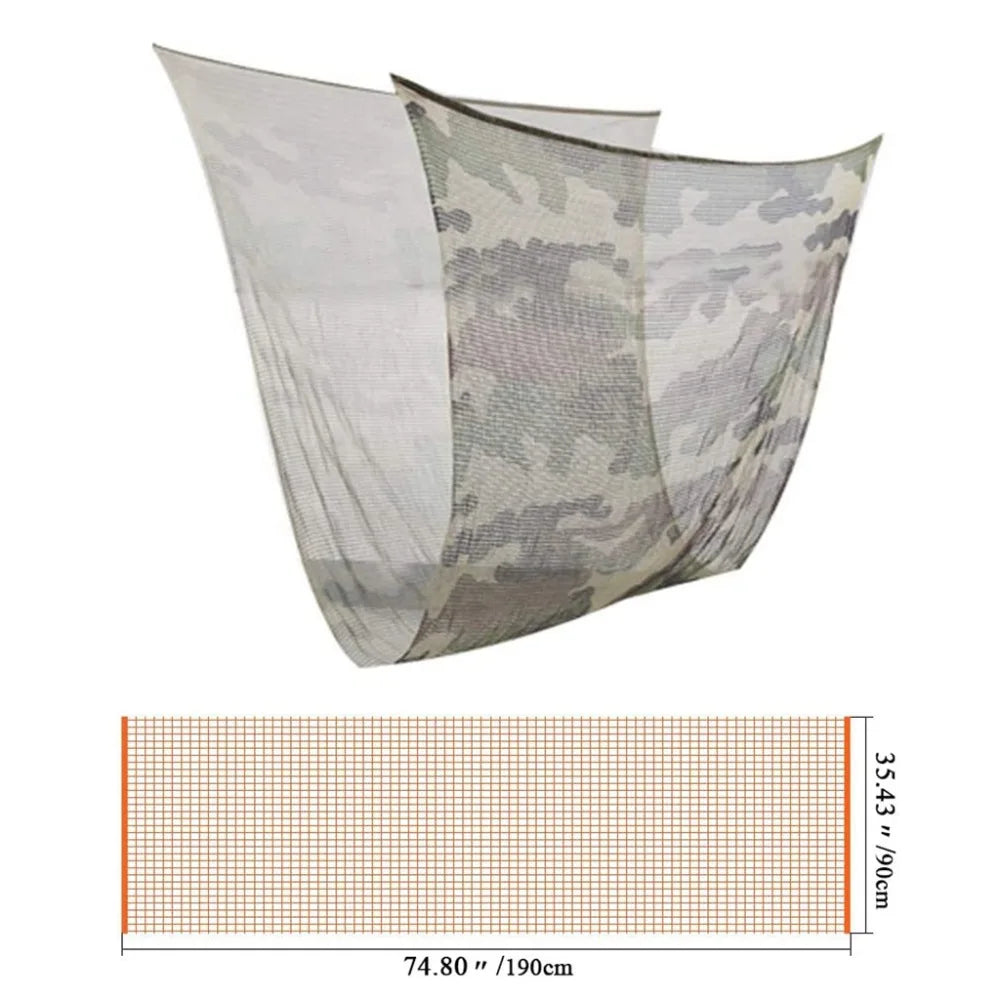 75" x 35" Tactical Camouflage Mesh Scarf - Polyester-Cotton Camo Net for Hunting, Shooting & Outdoor Sports