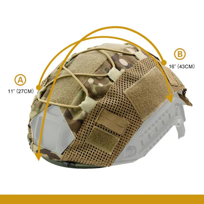 BOOIU Tactical Helmet Cover - Camo Cloth with Velcro for Airsoft Fast Helmets | Military CS Hunting Gear (Cover Only, Helmet Not Included)
