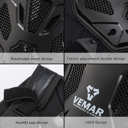 All-Season Motorcycle Armor Vest - PE Shell Body Protection for Motocross, Dirt Bike & MTB - Men & Women