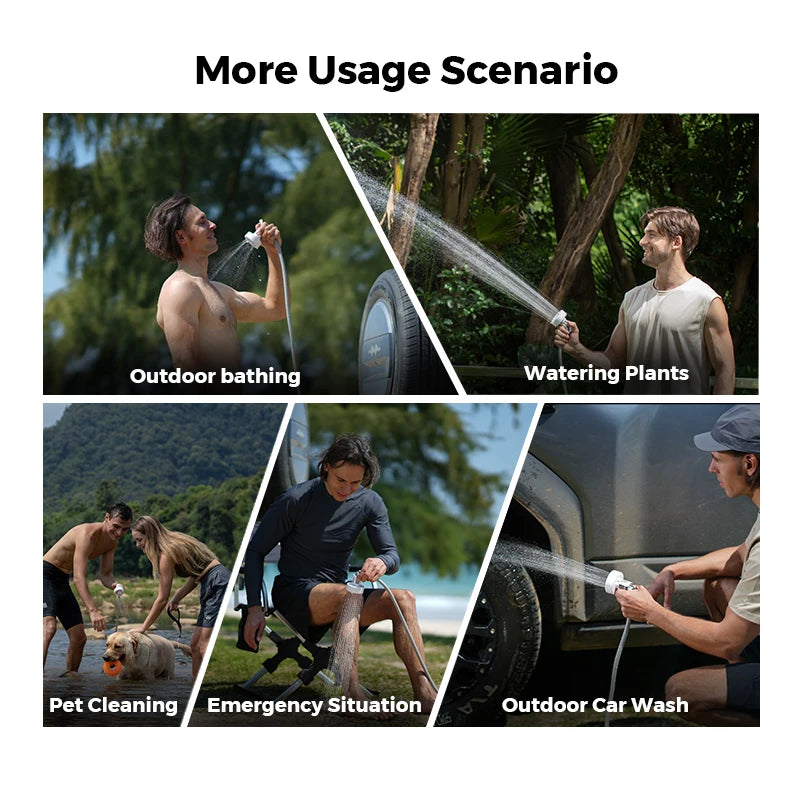 Portable Electric Camping Shower Pump IPX7 Waterproof – FLEXTAIL Outdoor Shower for Car Wash, Dishwash (Without Box)