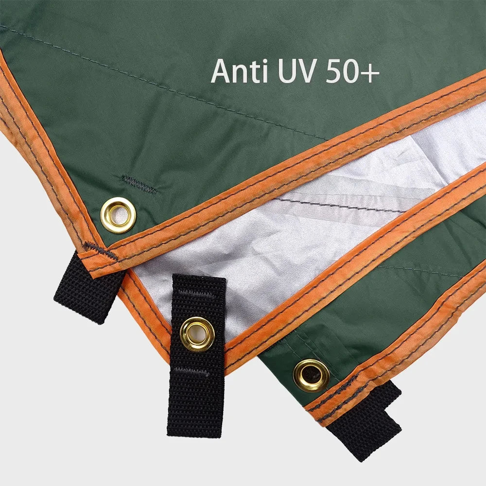 Waterproof Camping Tarp - 3500mm PU Coated 190T Polyester Sun Shelter with UV Protection - Multiple Sizes Available