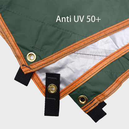 Waterproof Camping Tarp - 3500mm PU Coated 190T Polyester Sun Shelter with UV Protection - Multiple Sizes Available