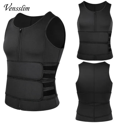 Men's Compression Body Shaper - Waist Trainer Vest with Sauna Sweat Technology for Fat Burning Workouts