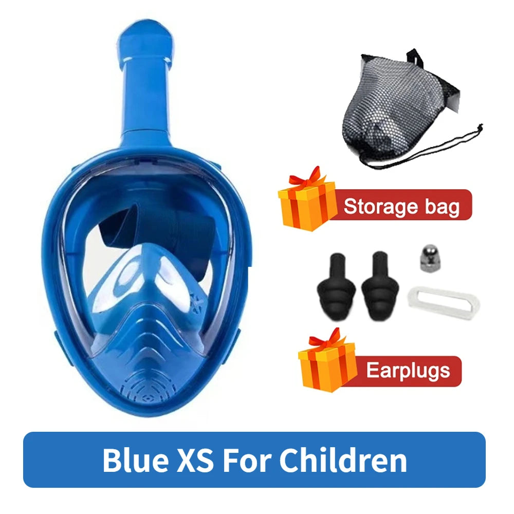 Full Face Snorkeling Mask - Anti-Fog Underwater Diving Goggles for Kids & Adults Swimming Equipment