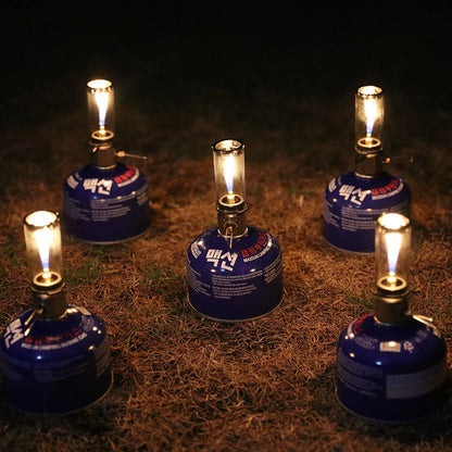BRS-55 Windproof Gas Candle Lamp - Dreamlike Candlelight Tent Lighting for Outdoor Camping