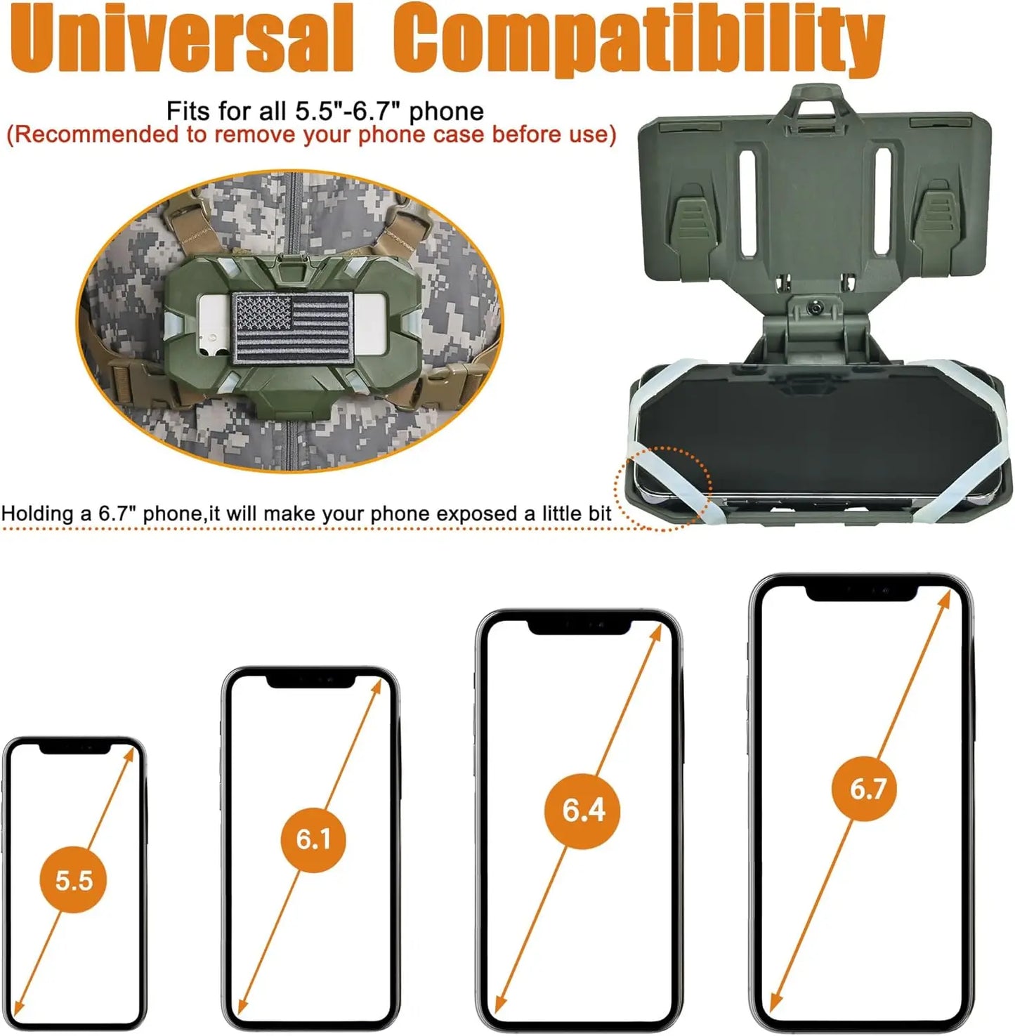 MOLLE Tactical Phone Holder - Folding Navigation Board for Airsoft & Hunting Vest Accessories