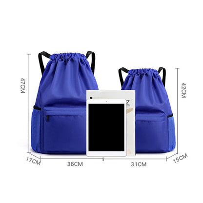 Large Capacity Drawstring Backpack - Sports String Bag for Gym, Swim & Beach - Women & Men
