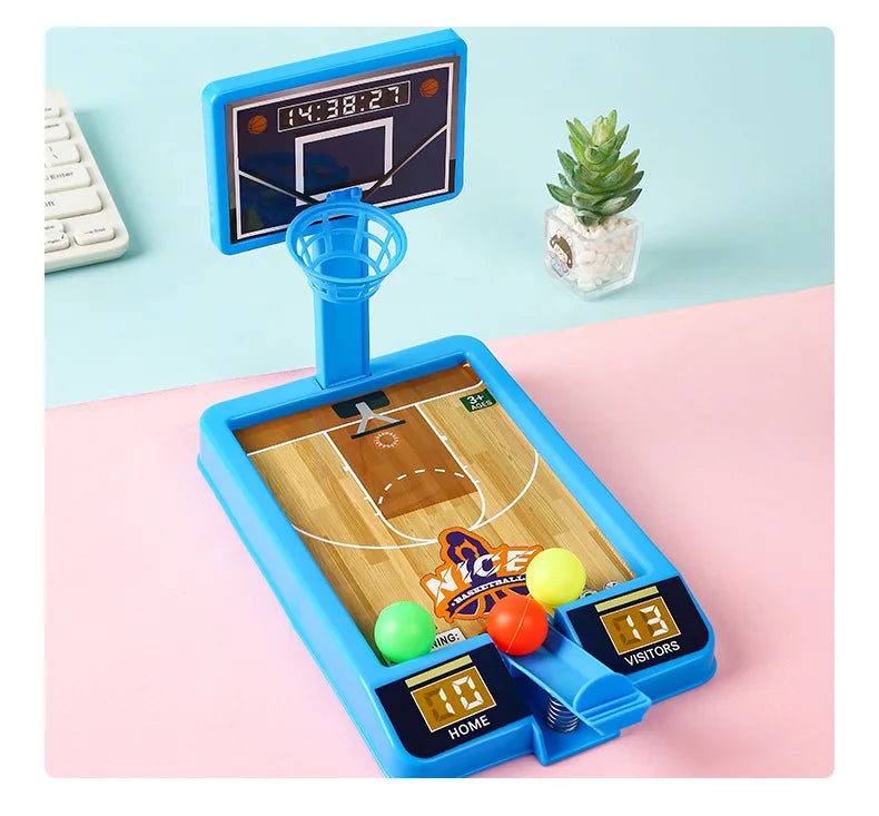 Mini Basketball Shooting Game - Desktop Basketball Hoop Toy for Kids & Family (Indoor Educational Game, 18x12cm)