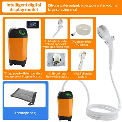 Portable Rechargeable Electric Shower Pump 2026 – USB Powered Waterproof for Outdoor Camping Beach Hiking Pet Bath Car Wash
